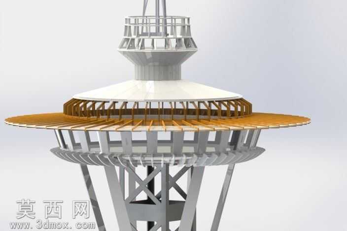 西雅图太空针塔、钣金件的拼图游戏,3d拼图metalcraftdesign