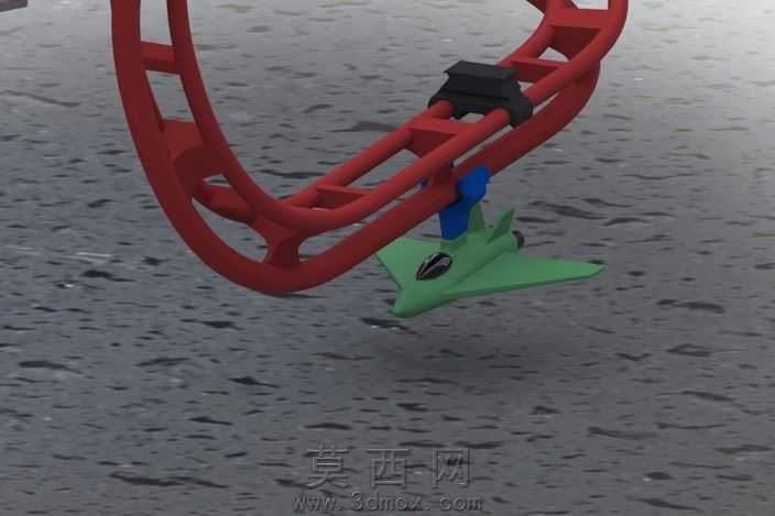 射流轨道w橡皮筋发射器和坐骑。