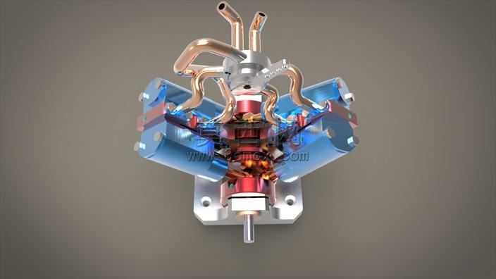 简单的电动机4V6厘米^3