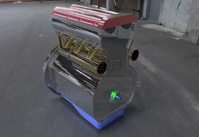 Moteur4冲程发动机KeyShot3d渲染竞争