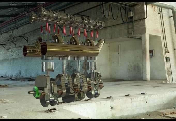 Moteur4冲程发动机KeyShot3d渲染竞争