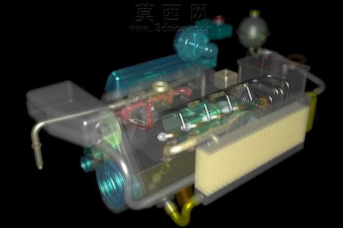 模型渲染带电动机