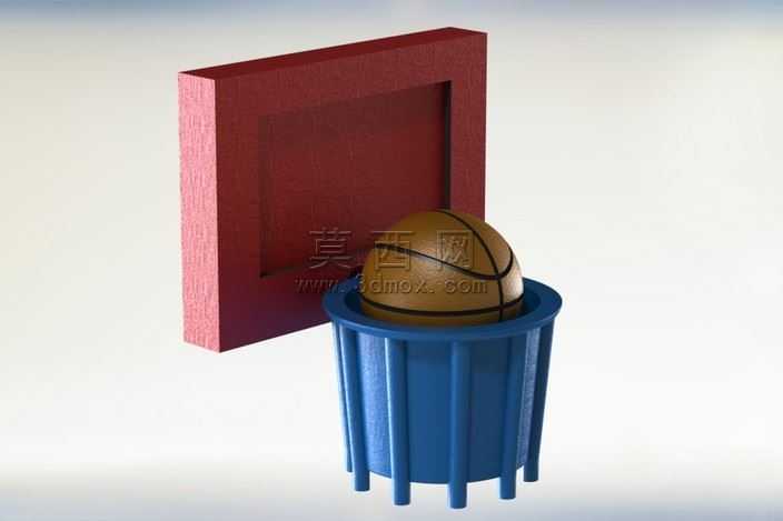 模型的3d打印篮球和目标