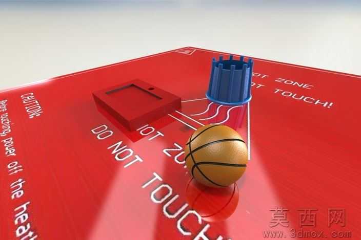 模型的3d打印篮球和目标