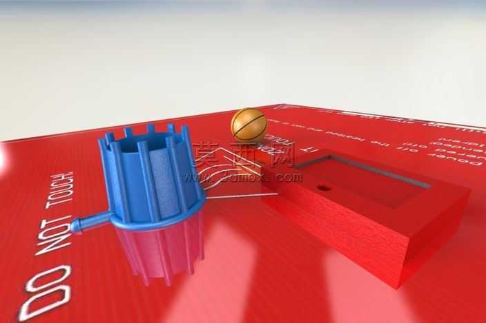 模型的3d打印篮球和目标