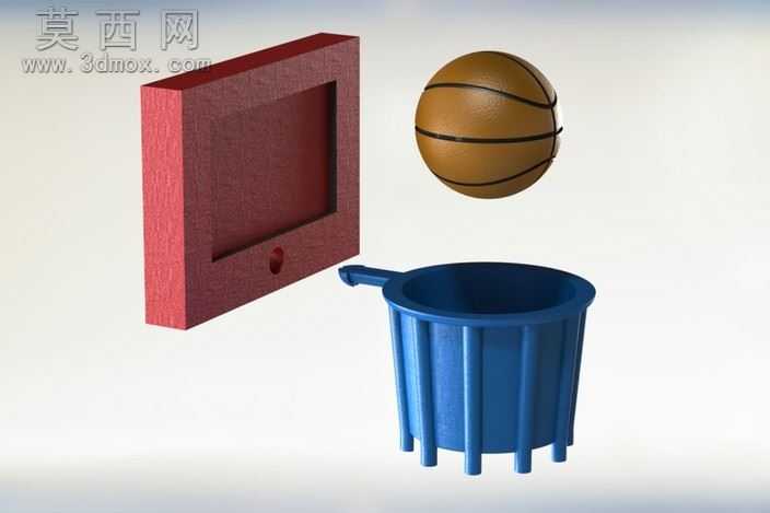 模型的3d打印篮球和目标
