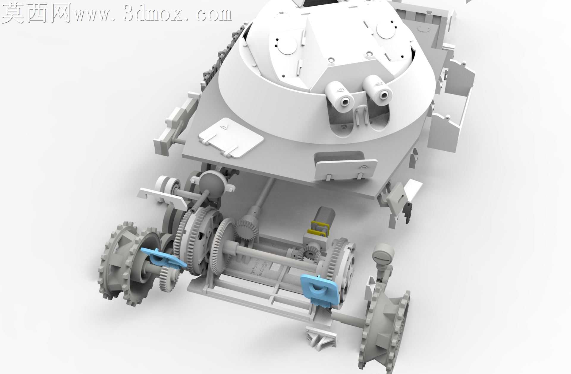 装甲IV V2 1:16 3d打印设计图,双差速转向