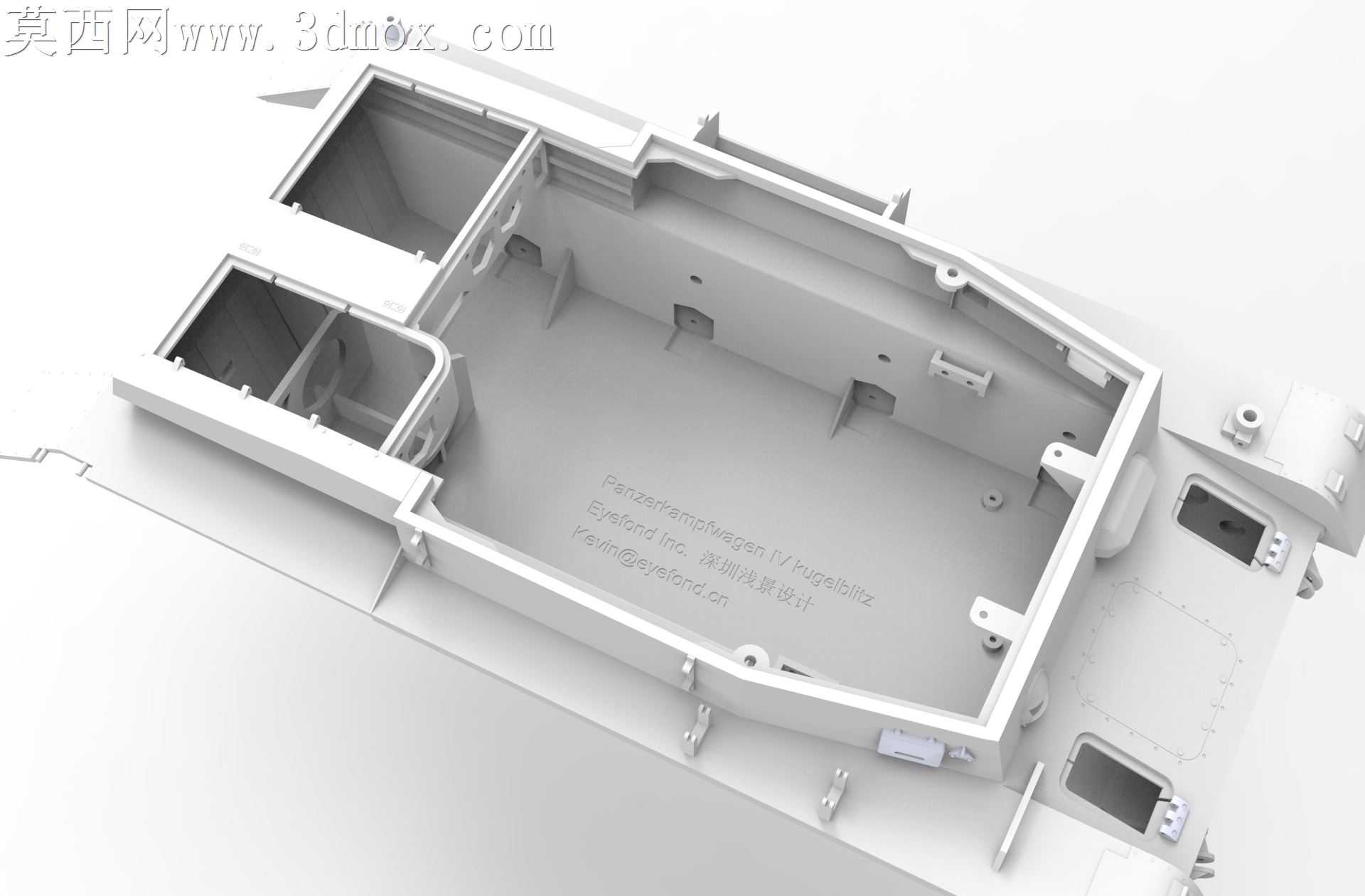 装甲IV V2 1:16 3d打印设计图,双差速转向
