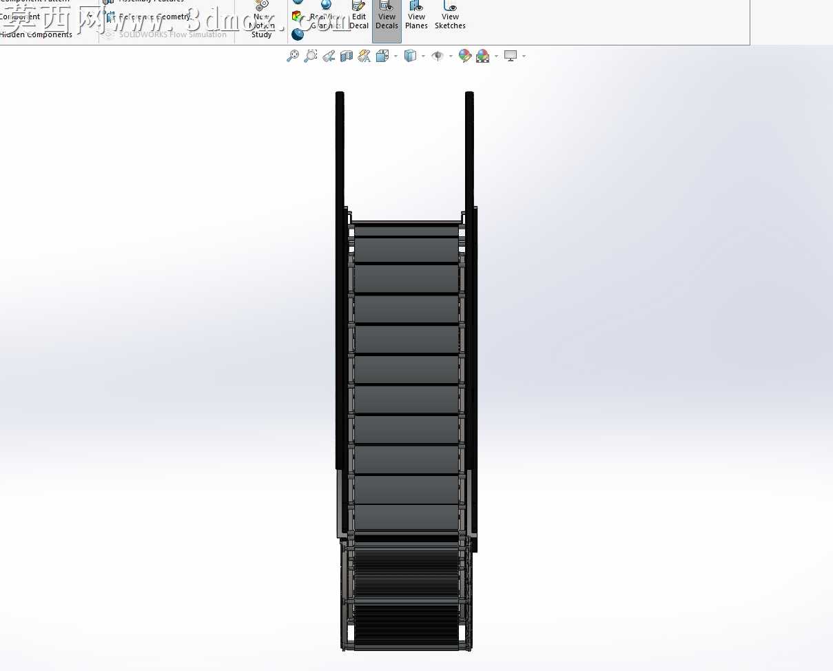 SolidWorks自动扶梯组装与动画
