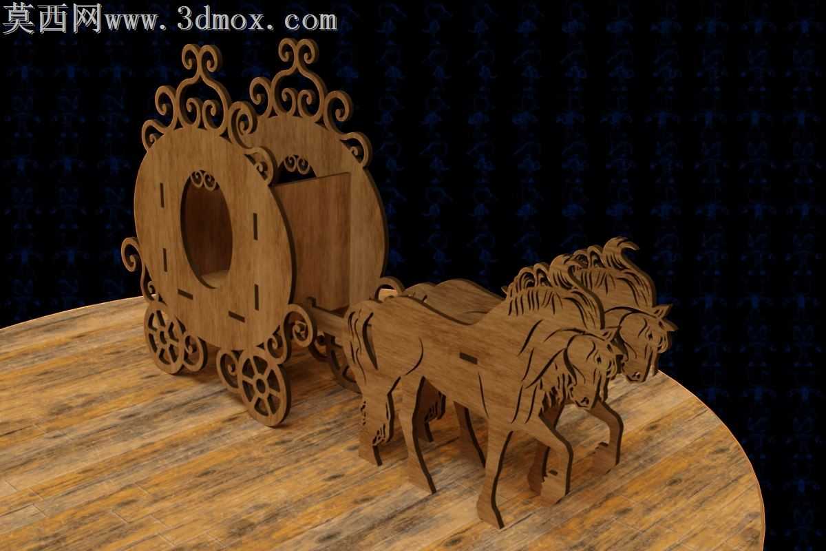 激光切割卡罗萨木制玩具
