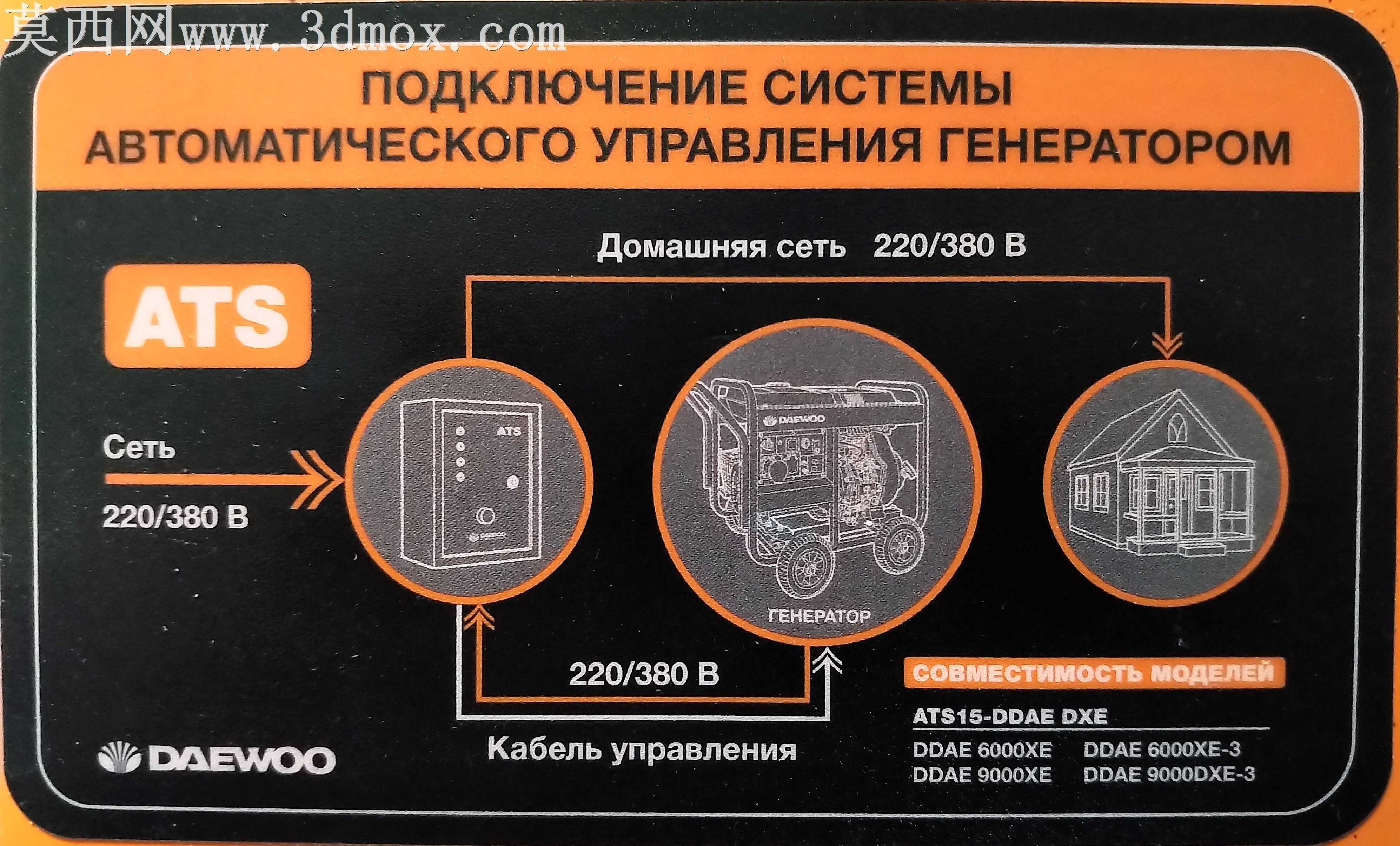 大宇DDAE6000XE-3柴油发电机