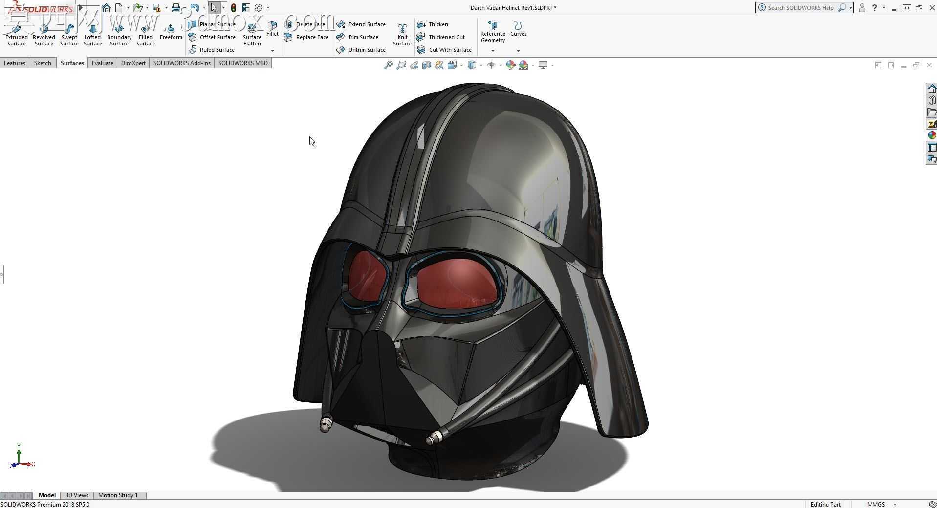 达斯维德头盔-Solidworks建模