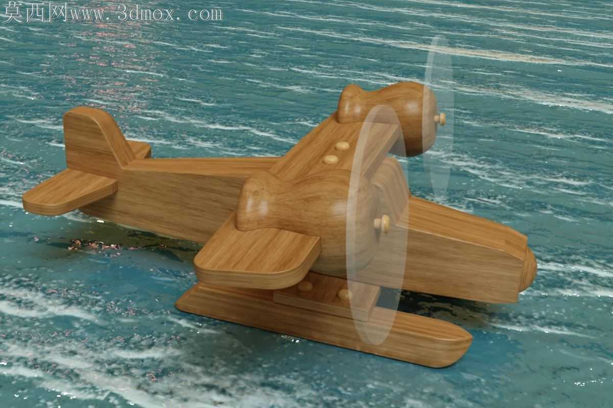 水上飞机模型木制玩具