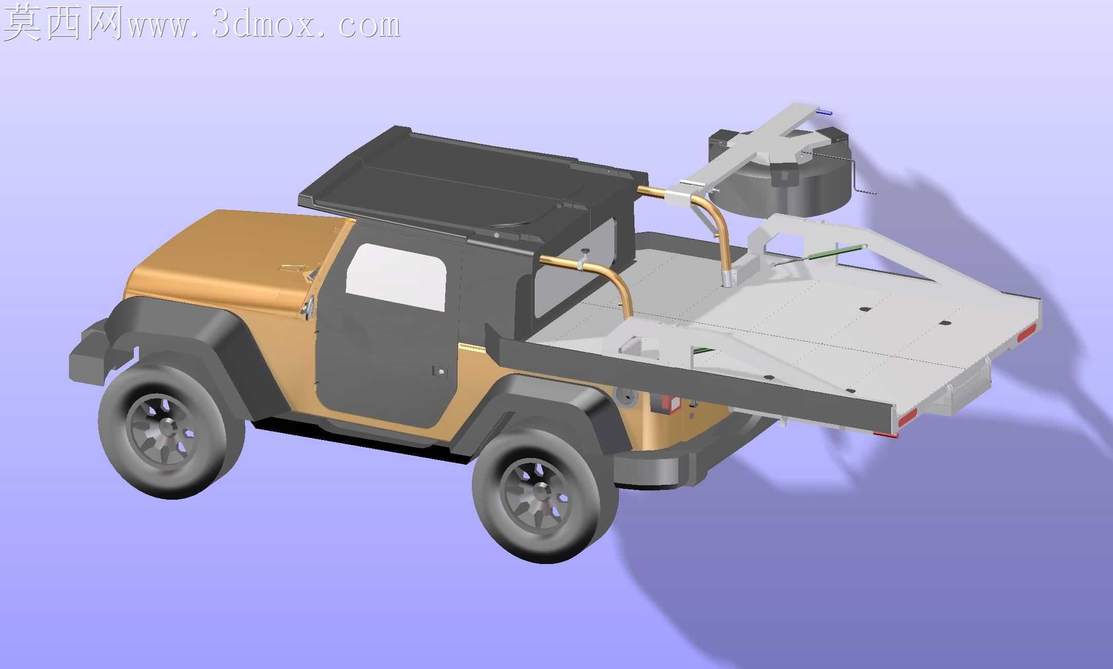 带LandTrek模块化转换系统的吉普车