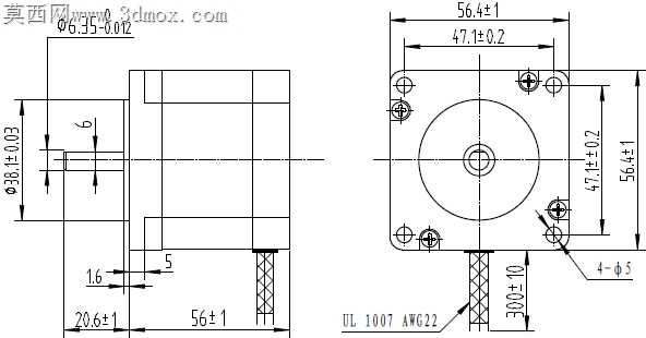 Nema-23�������L-56 3,0A�ߴ�ģ��
