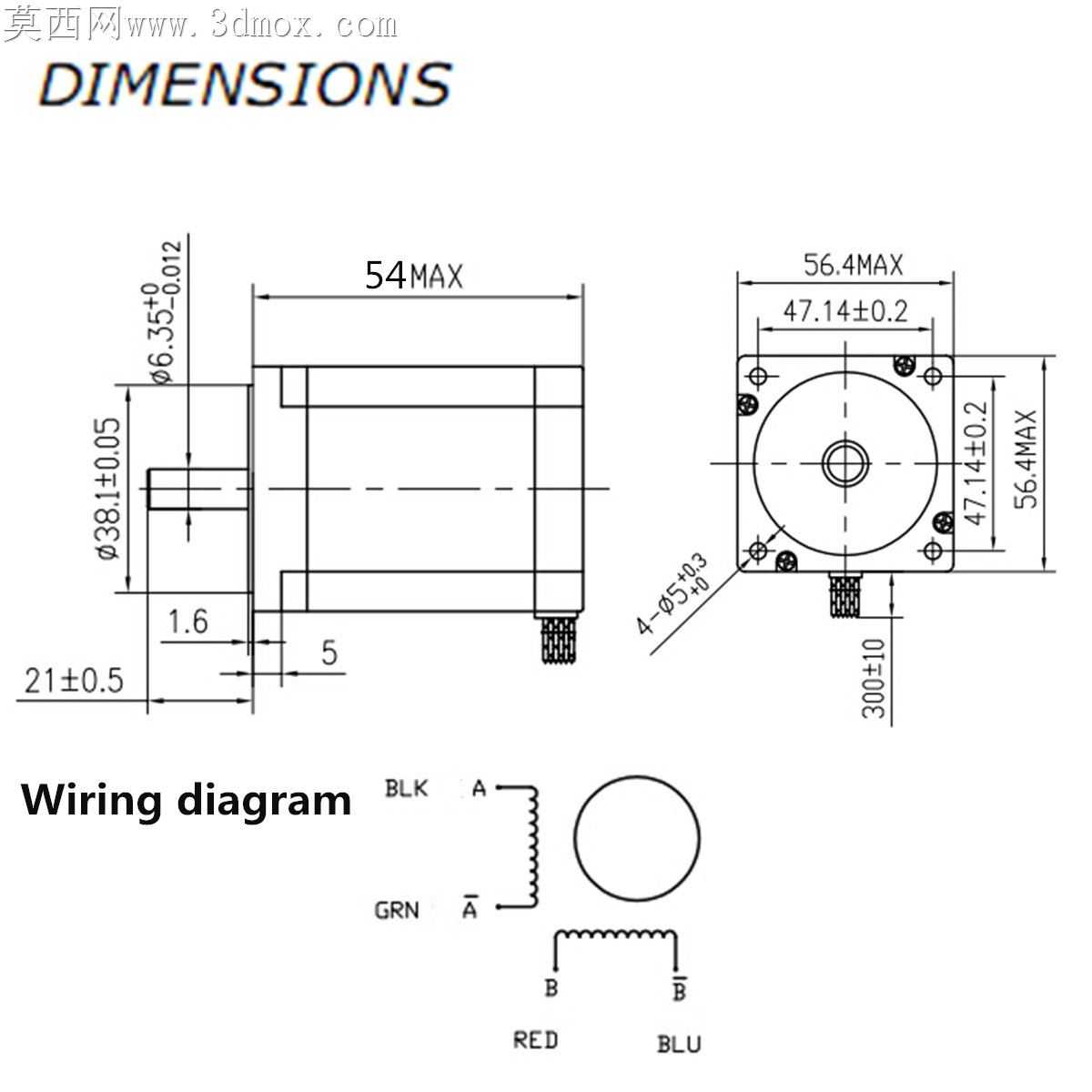 Nema-23�������L-56 3,0A�ߴ�ģ��