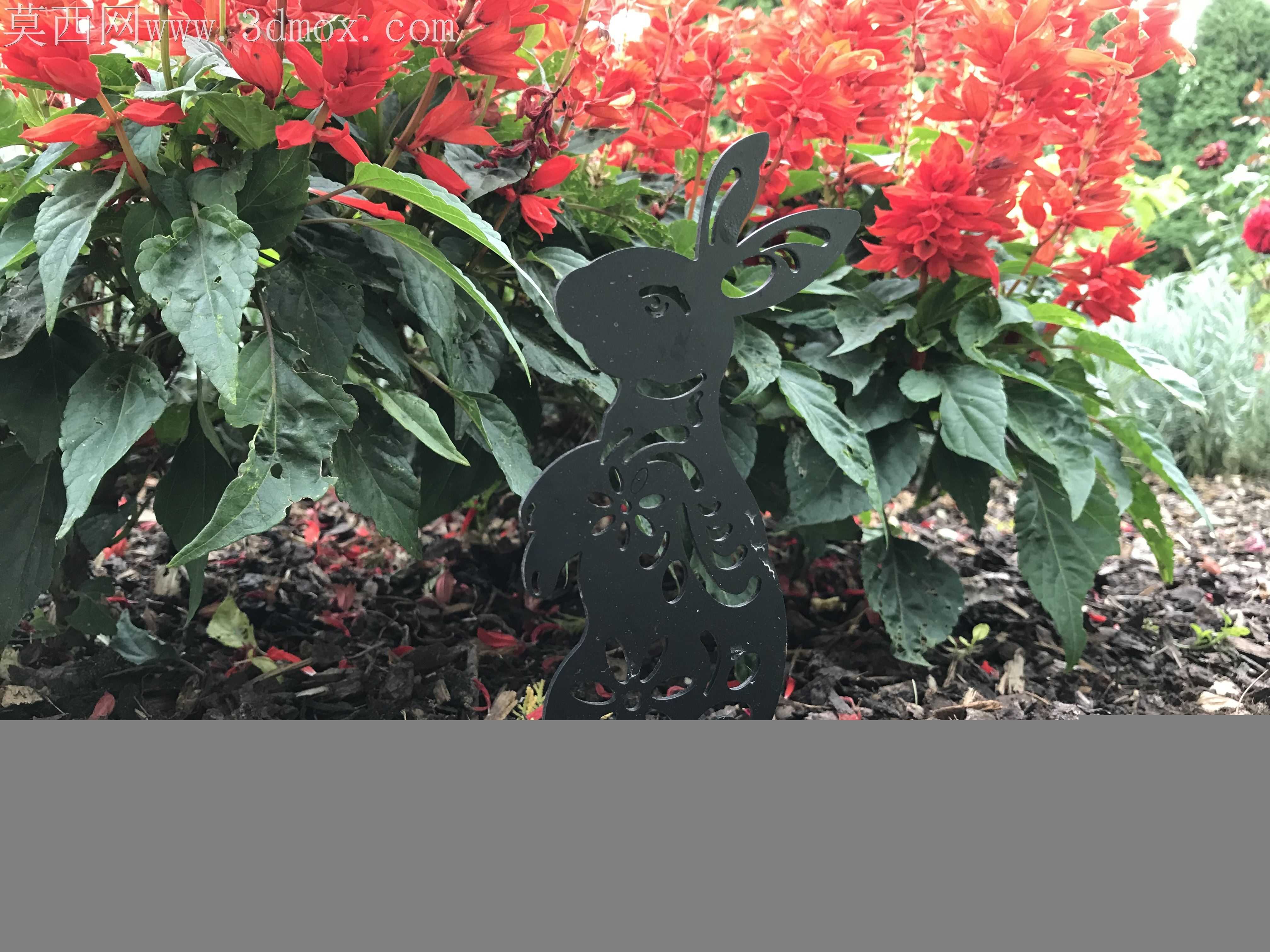 花园装饰,龟兔剪影