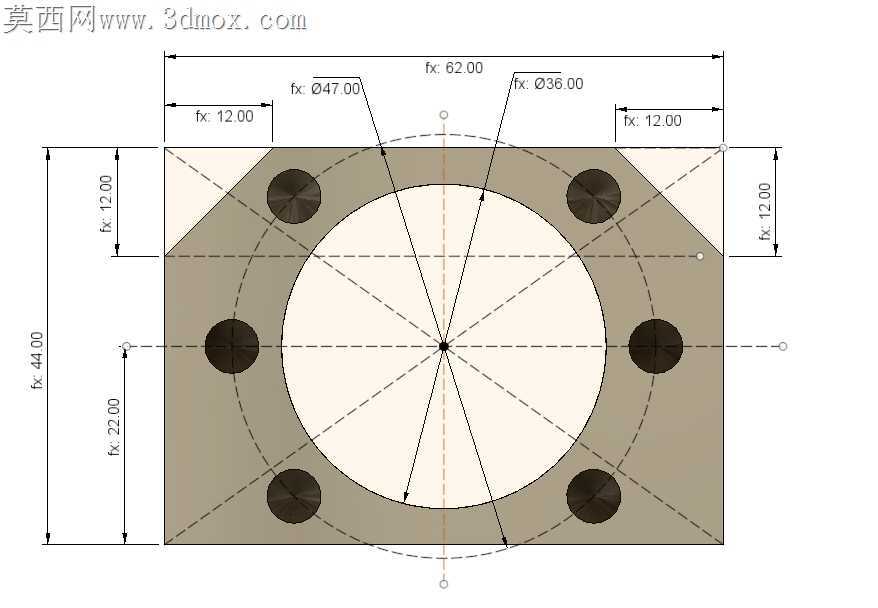 DSG xxx球形螺母托架-参数模型