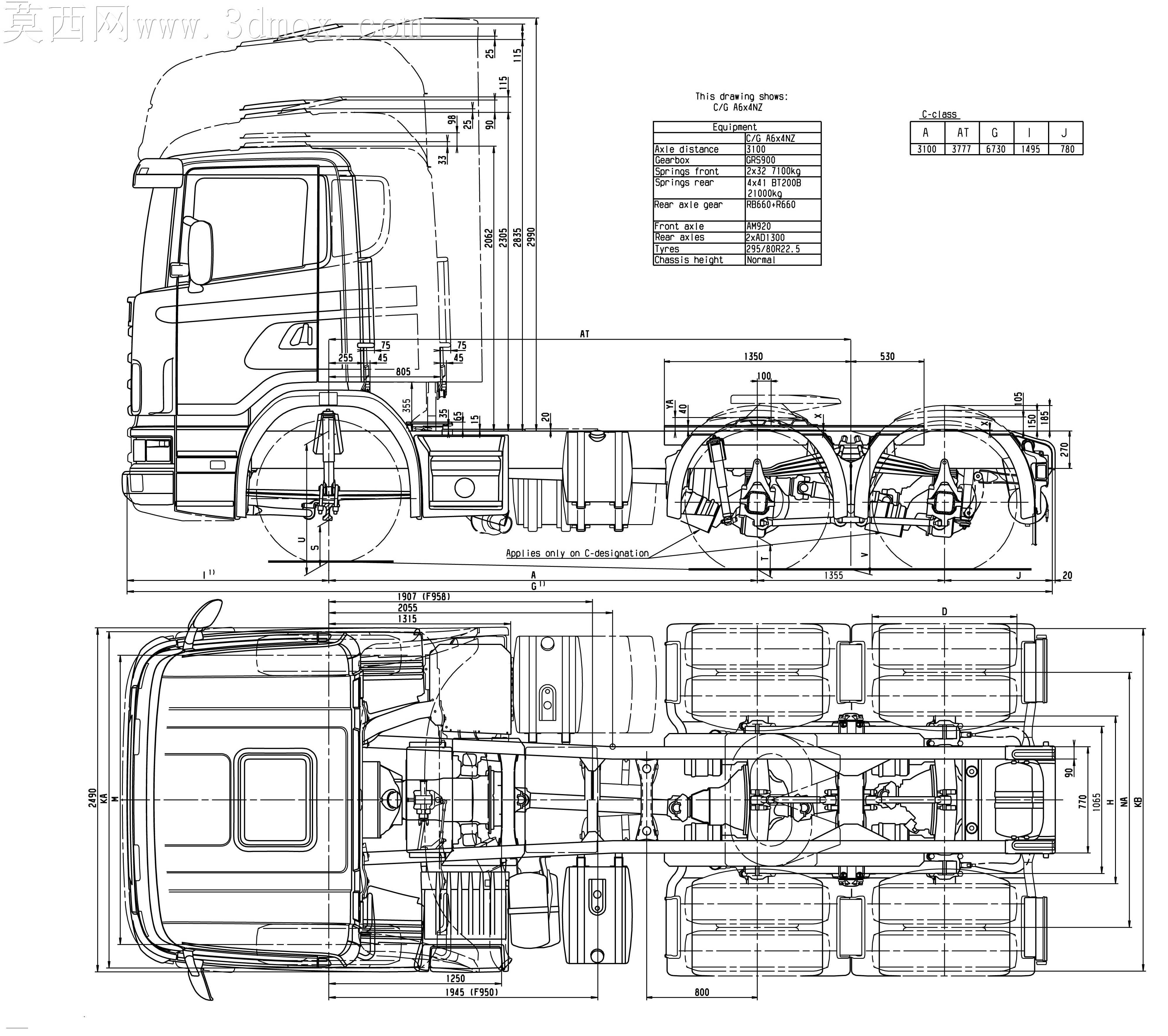6x4卡车全模型比例1:1