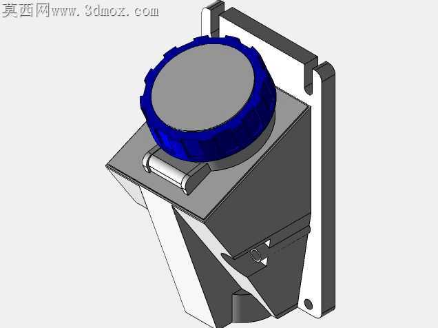 GEWISS GW 62 499 90°角表面安装插座-IP67-2P+E 16A 200-250V 50/60HZ-蓝色-6H-螺丝连接IEC 309 HP
