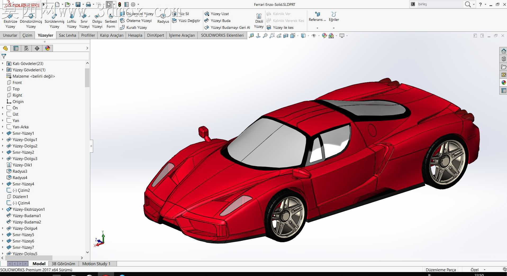 法拉利恩佐-基本Solidworks实体模型