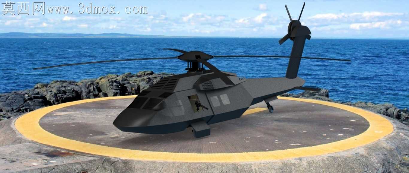 隐身版黑鹰直升机图片