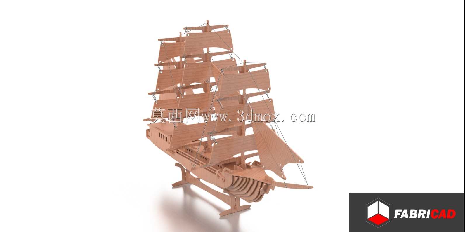 激光切割3桅帆船-(VELERO DE 3 MASTILES CORTE LASER)