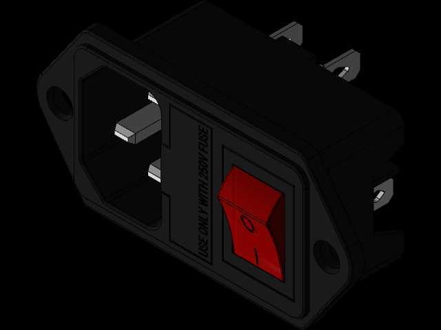交流电源插座3针250V 10A AC-17(IEC3 C14)