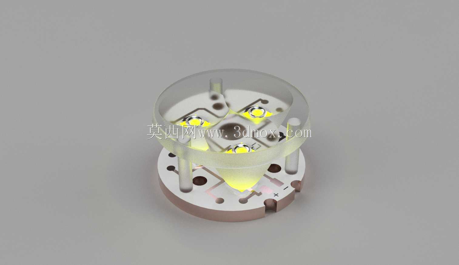 圆形PCB上的3x CREE XM-L2 T3