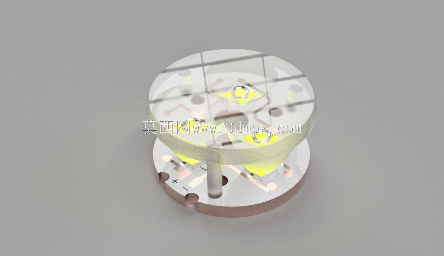 圆形PCB上的3x CREE XM-L2 T3