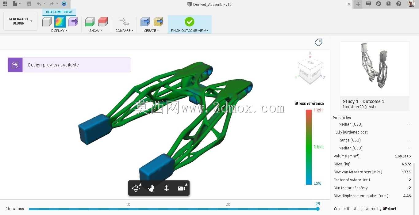 基于生成设计技术的Motorcrycle模型