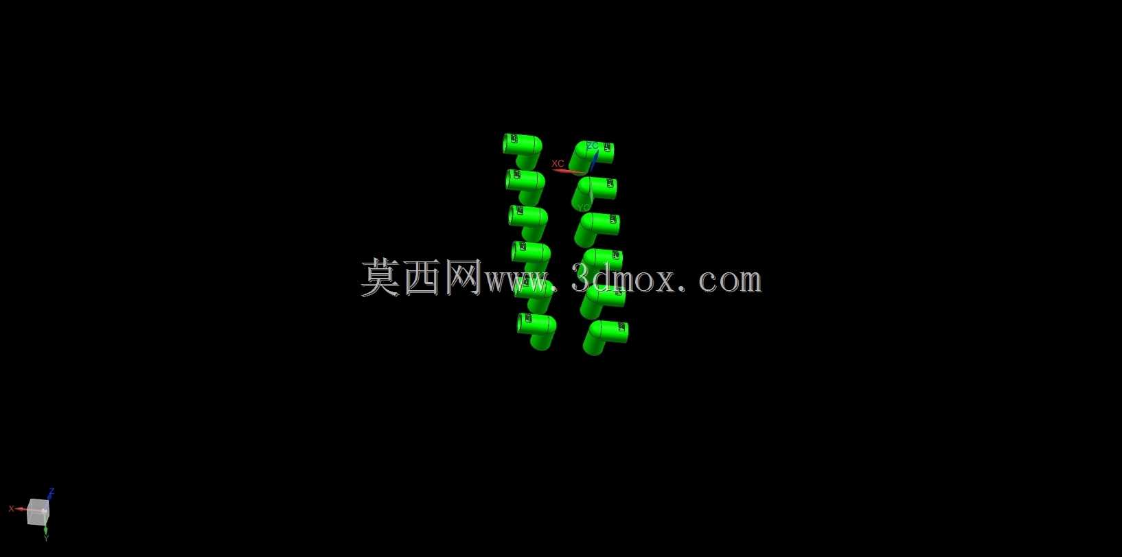 脱模PVC 90度弯头/D21。(模具2板)