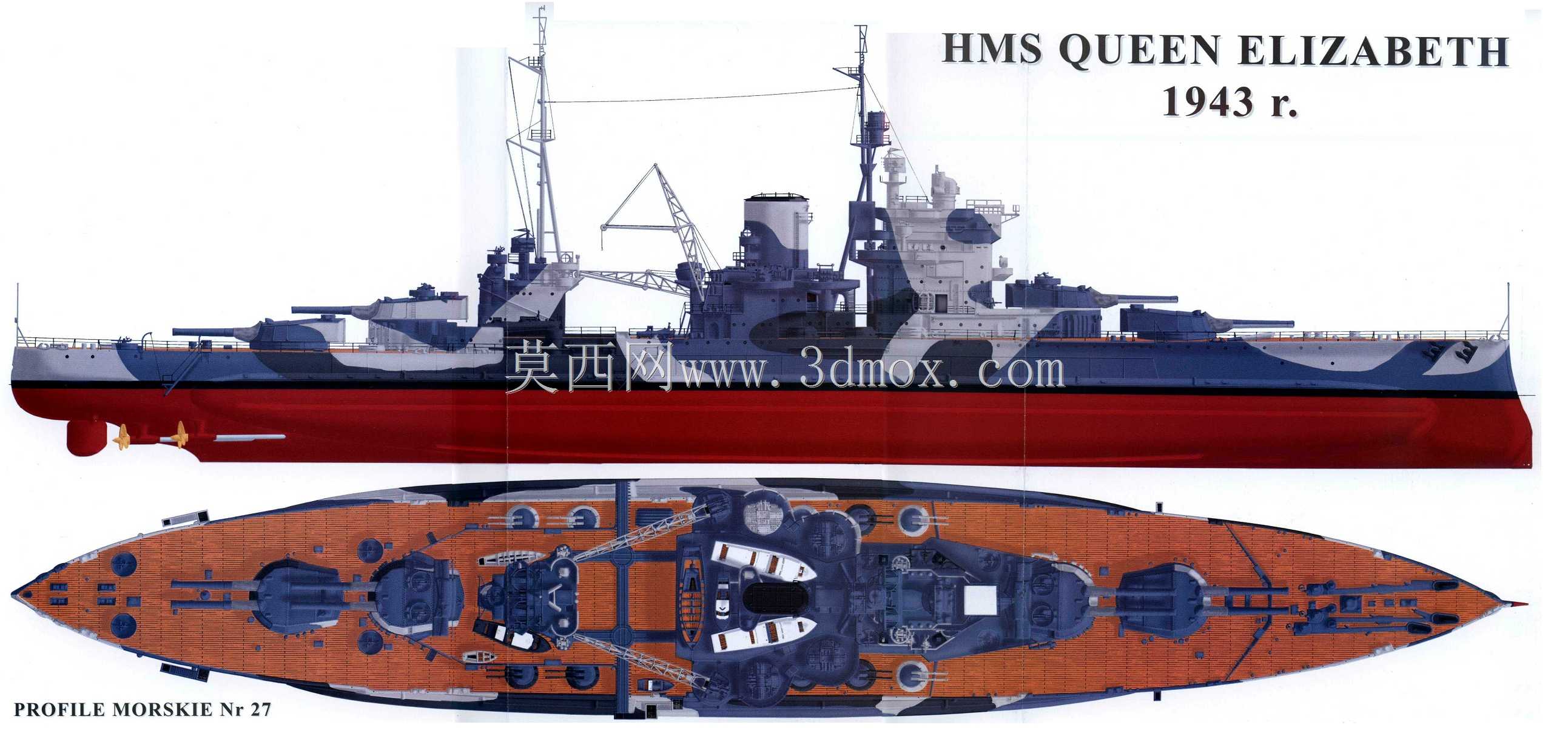 英国皇家海军伊丽莎白女王号1943r战舰