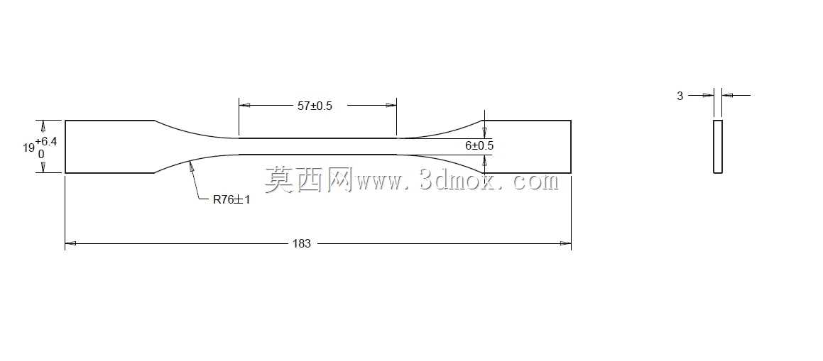 ASTM D638类型1、2、3、4、5,所有实体和激光切割矢量线