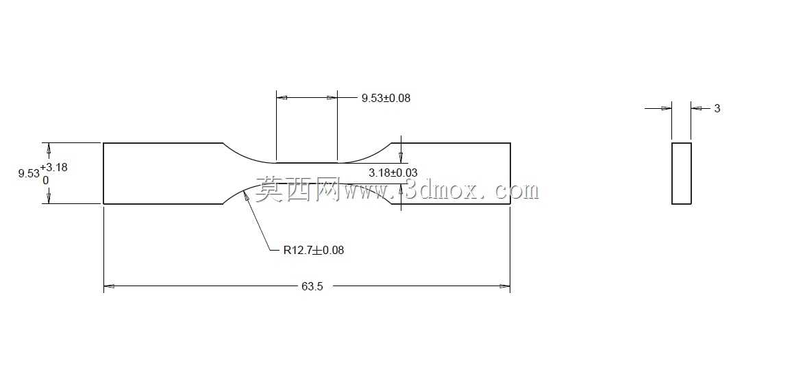 ASTM D638类型1、2、3、4、5,所有实体和激光切割矢量线