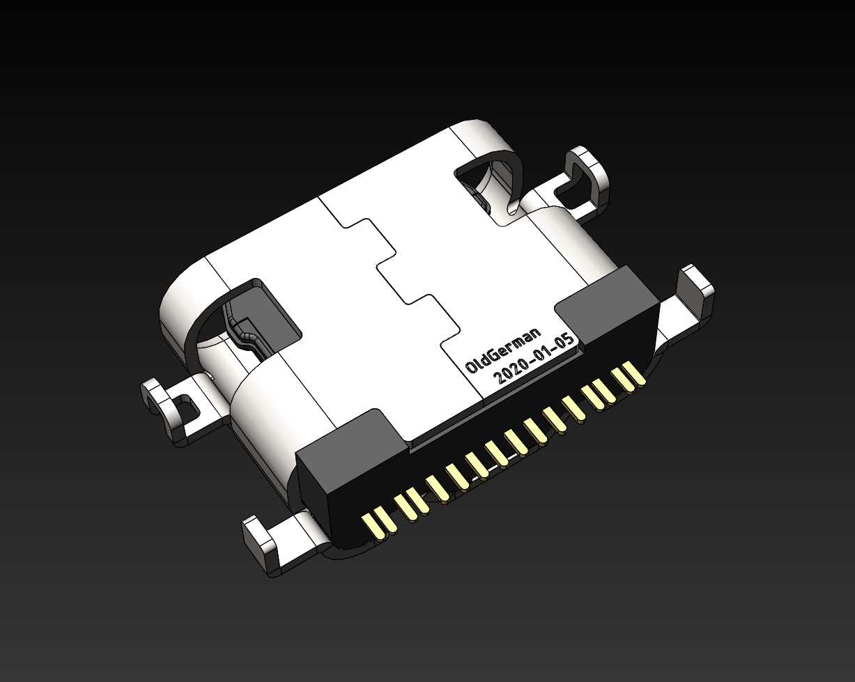 USB C连接器水平插入板1.6mm