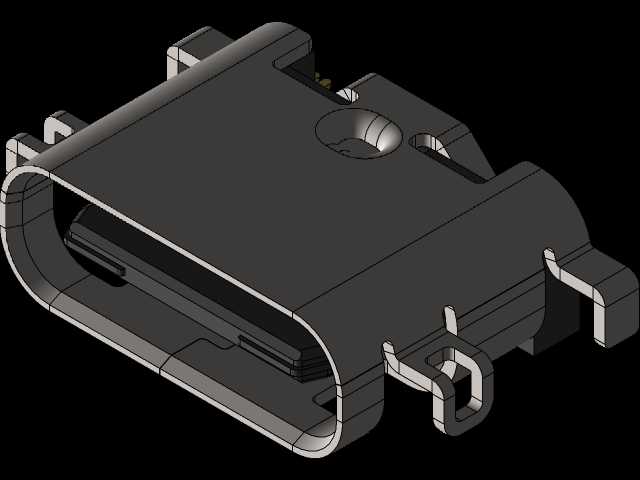 USB C连接器水平插入板1.6mm