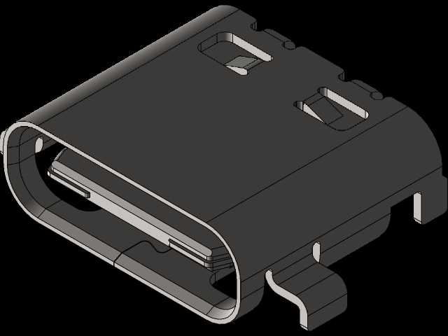 USB C连接器水平插入板1.6mm