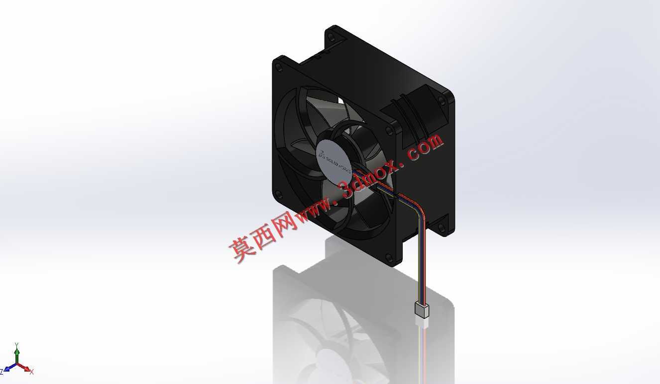 80 x 80 x 38 mm CPU风扇+运动研究渲染