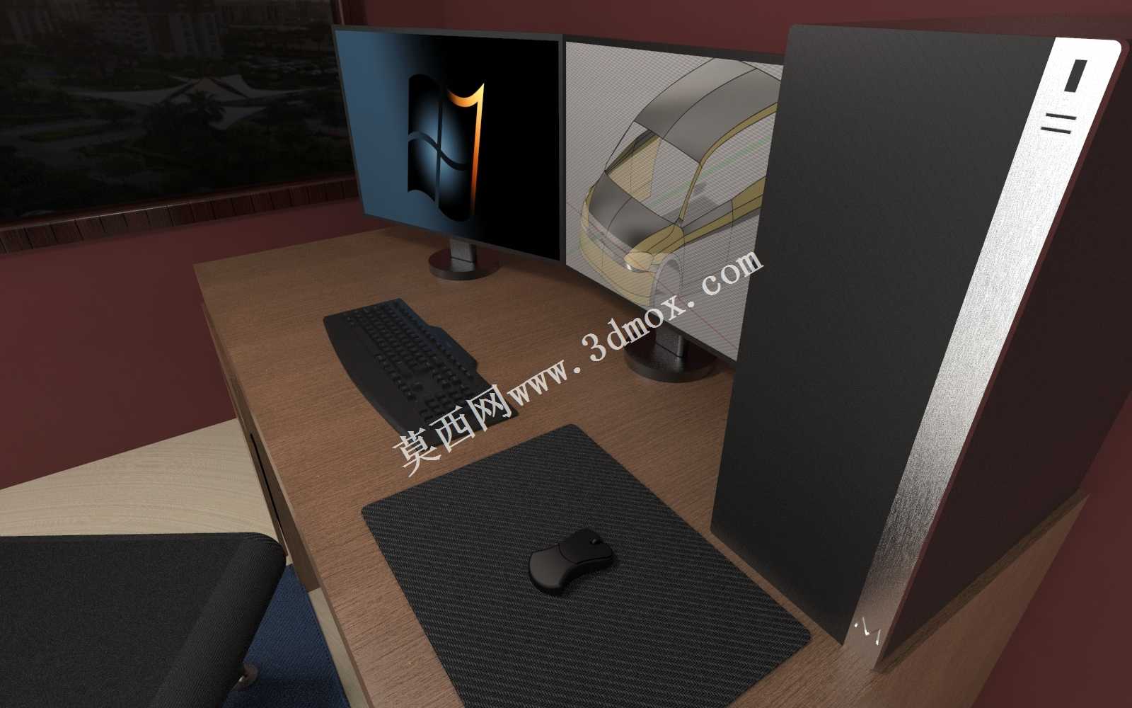 简易工作室三维模型