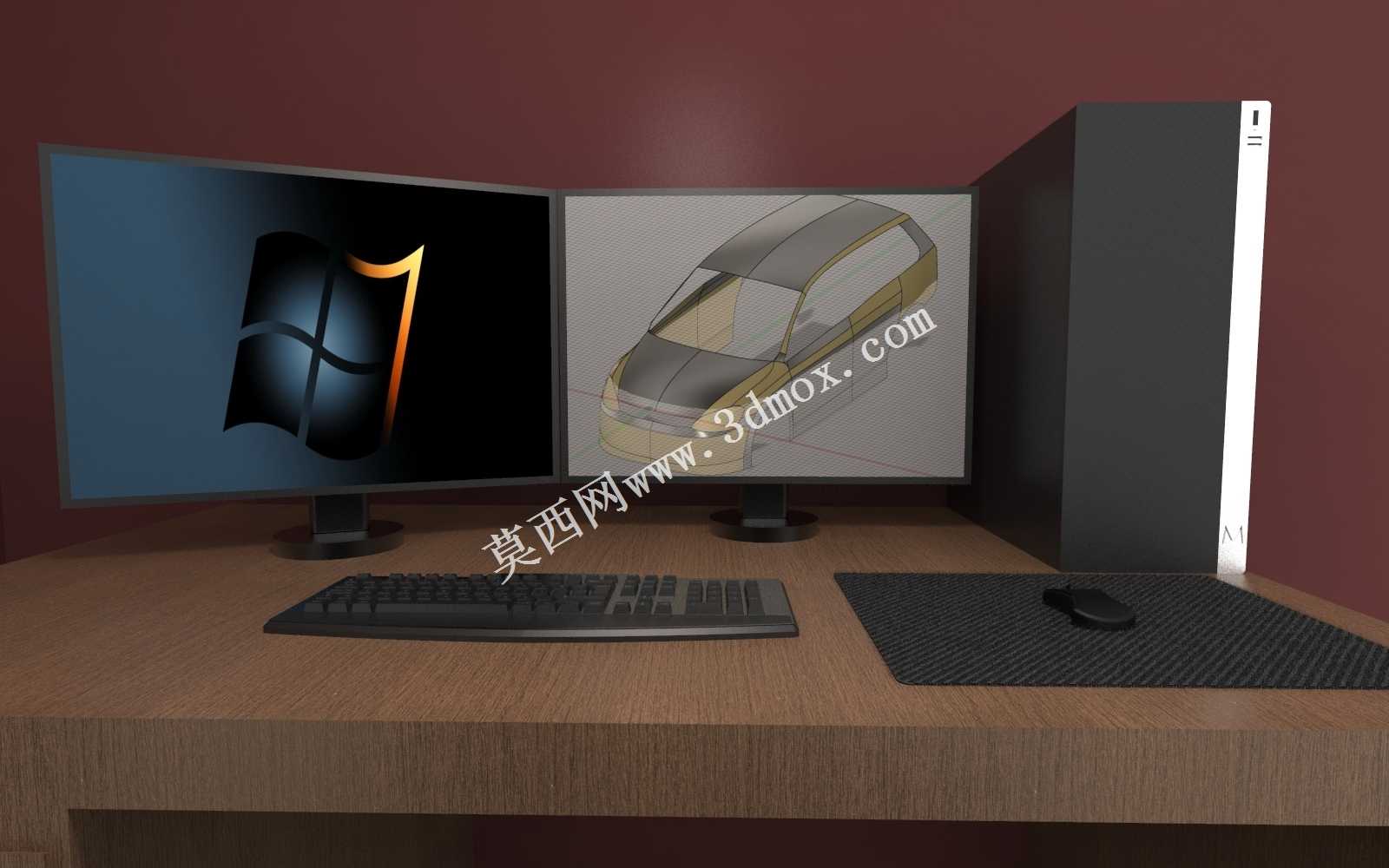 简易工作室三维模型