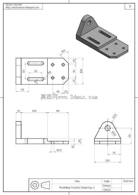 学习cadcam CAD练习3 solidworks