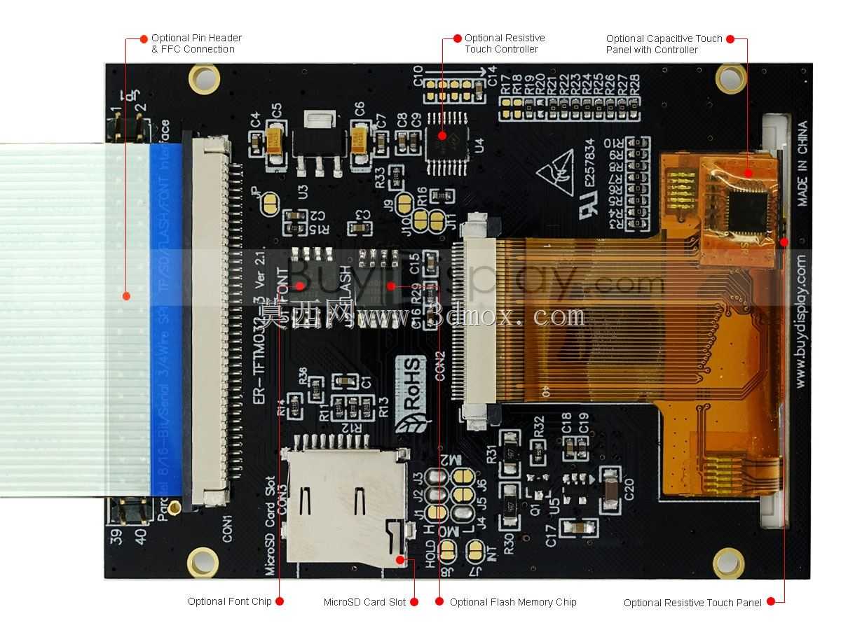 240x320触摸屏3.2英寸TFT LCD模块显示Arduino库
