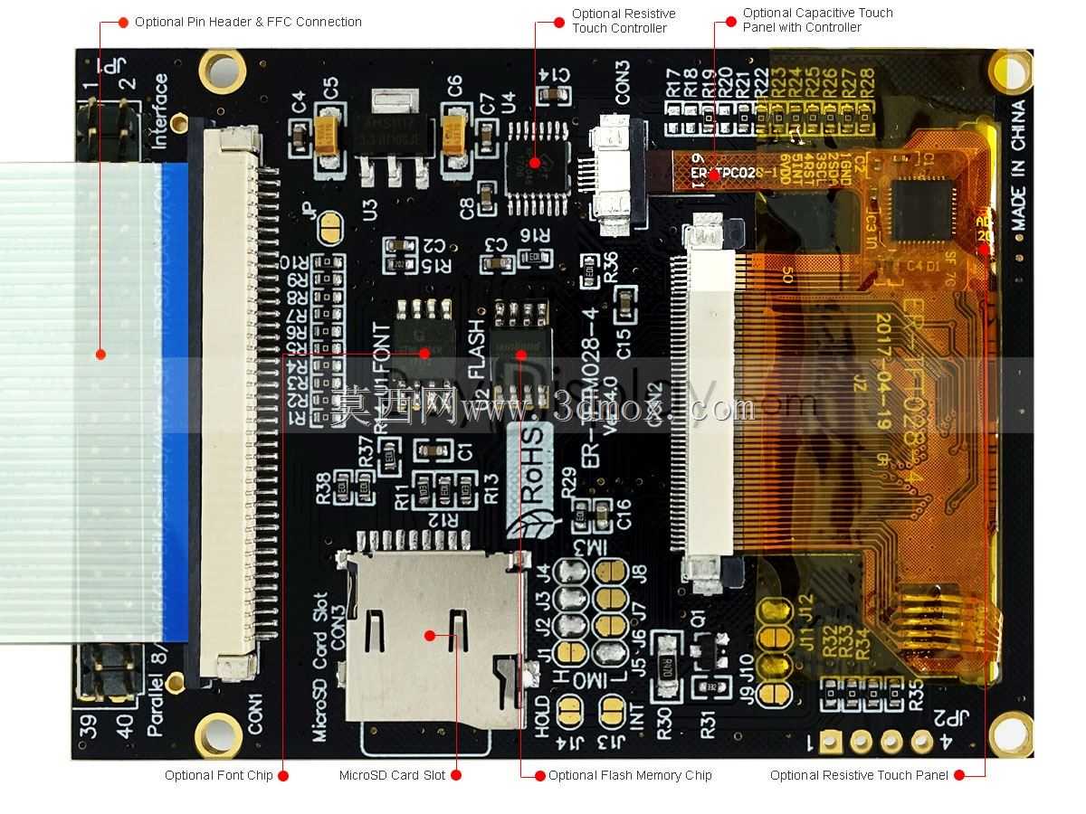 用于Arduino的2.8英寸TFT触摸屏,带电容式触摸屏模块