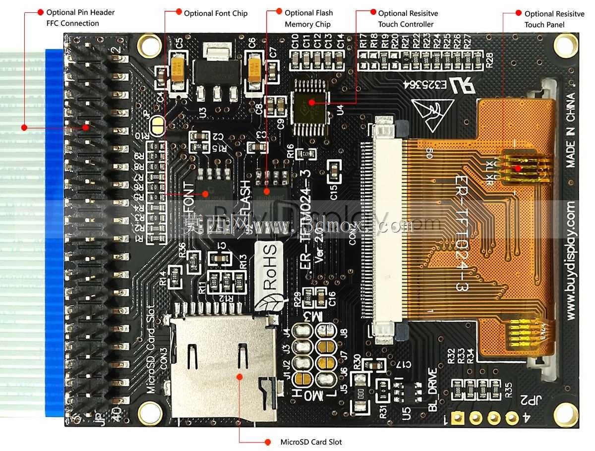 QVGA 2.4英寸TFT LCD触摸屏320x240串行模块显示屏,ILI9341