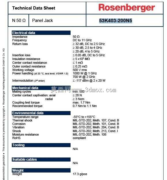 Rosenberger N��11 GHzͬ��17.5mm 4�׷���������