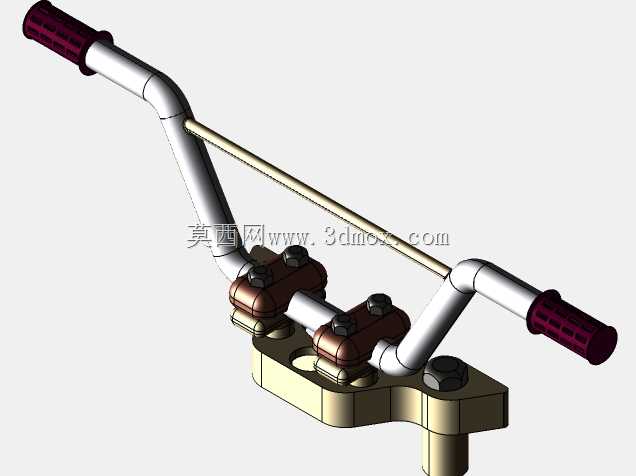 带减震器的自行车把手总成