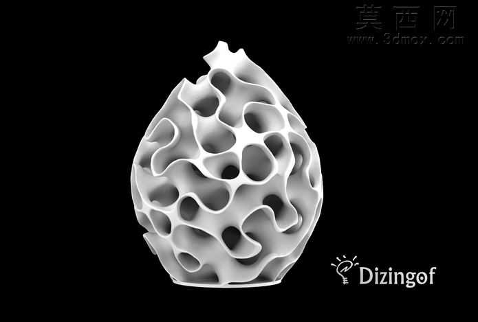 GyroidZonohedron灯罩-数学艺术由@Dizingof