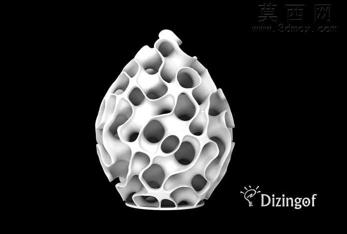 GyroidZonohedron灯罩-数学艺术由@Dizingof