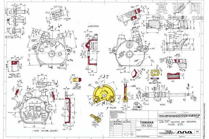 本田NSR125JC20发动机顶端。